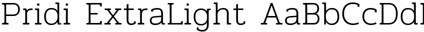 Pridi ExtraLight font