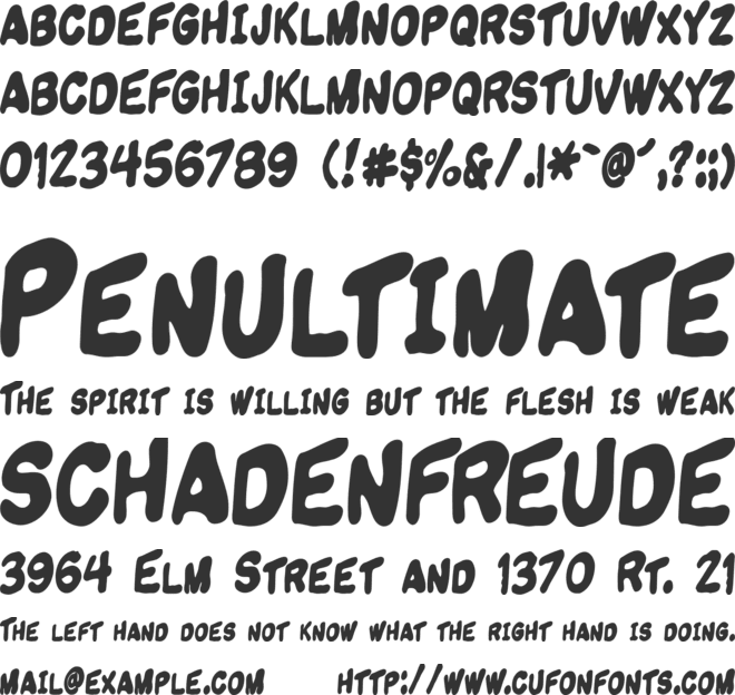 Komikandy font preview