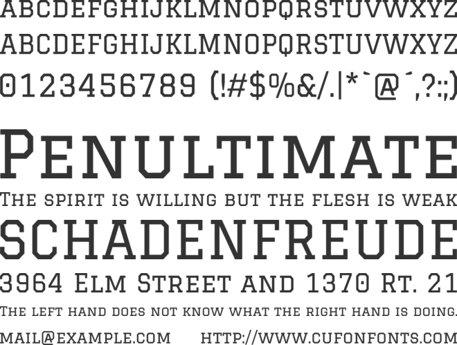 Graduate font preview