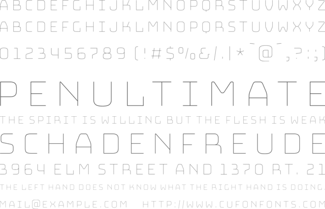 Bungee Hairline font preview