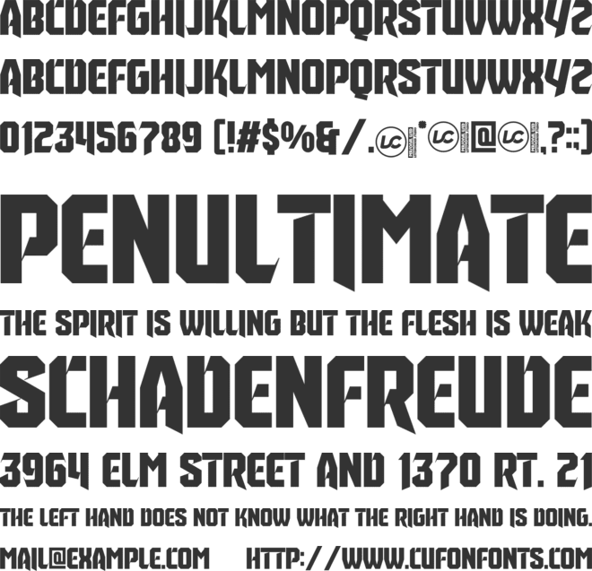 Tillburg font preview