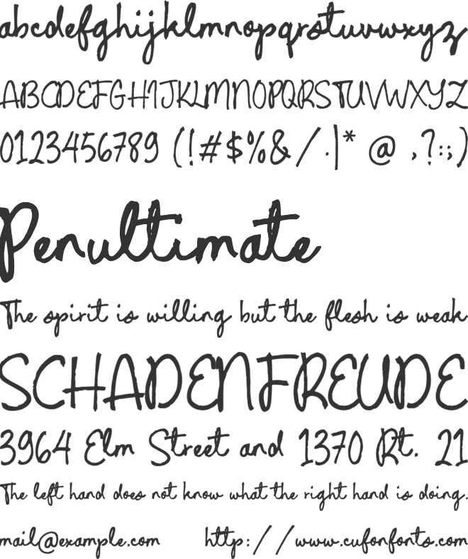 Turquoise Kimono font preview