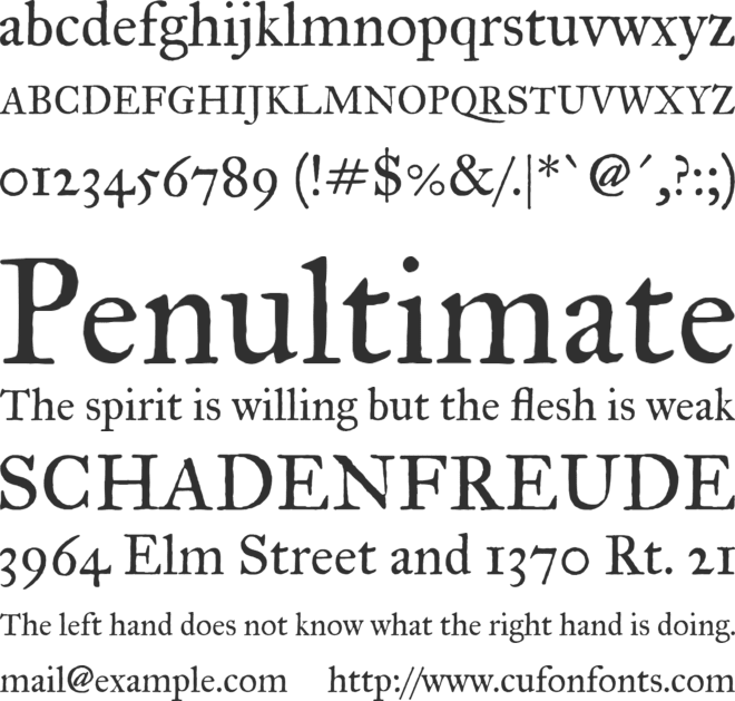 IM FELL Great Primer font preview