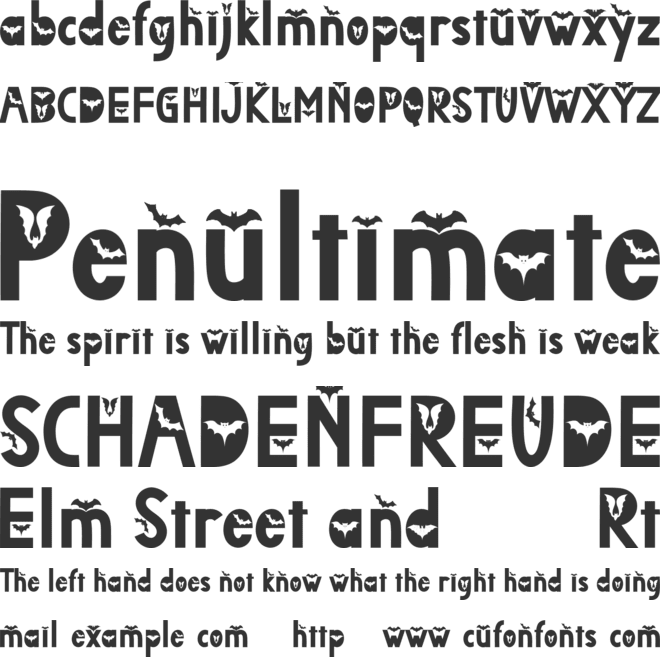Spooky Bat font preview