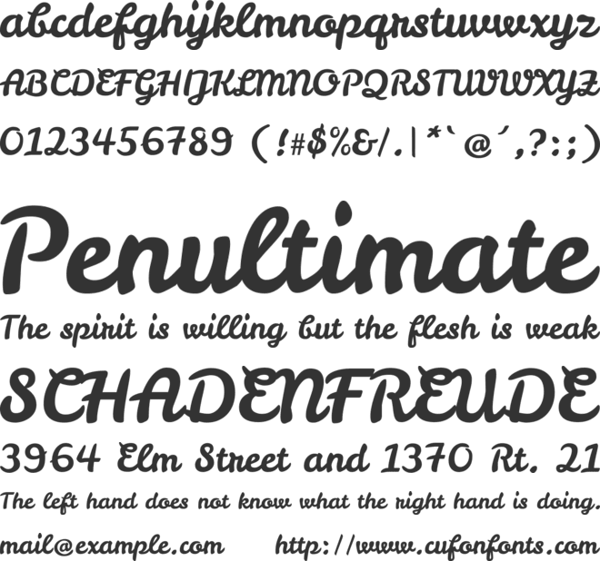 Leckerli One font preview