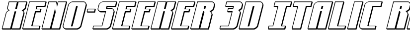 Xeno-Seeker 3D Italic Regular font