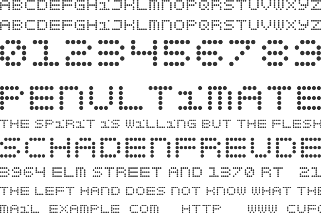 Digital Pixel Sony font preview