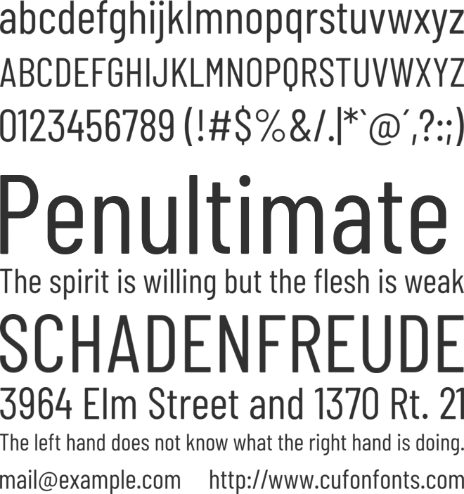 Barlow Condensed font preview