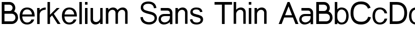 Berkelium Sans Thin font