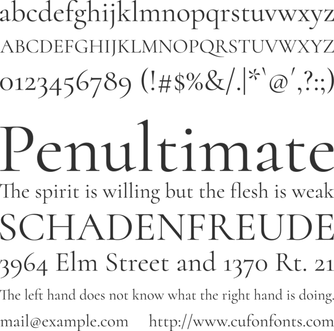 Cormorant font preview