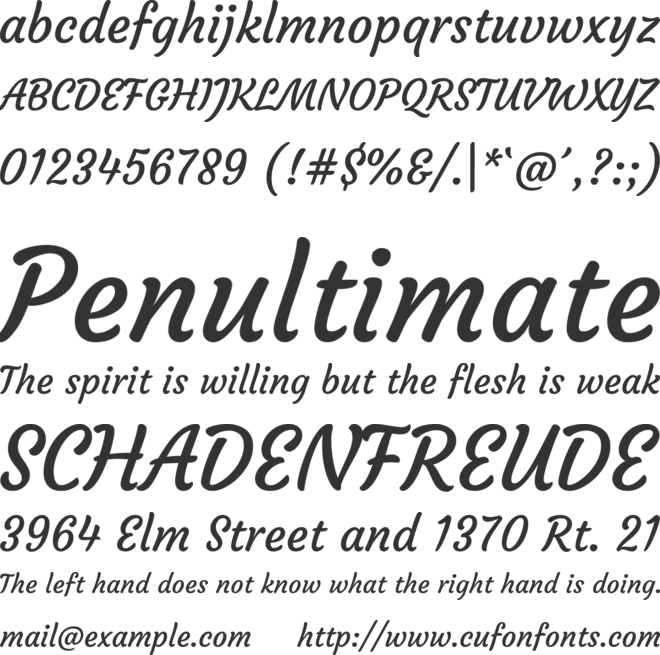 Courgette font preview