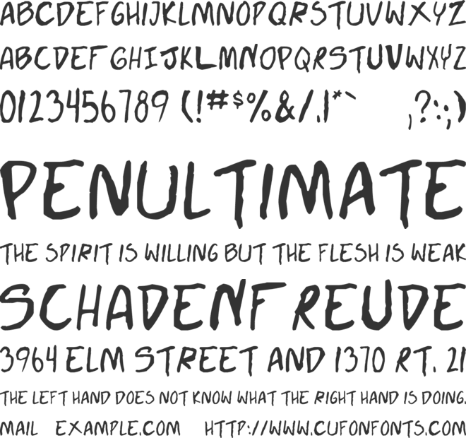 Doujinshi font preview