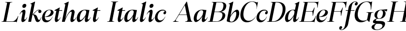 Likethat Italic font