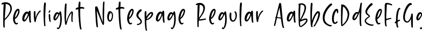 Pearlight Notespage font download