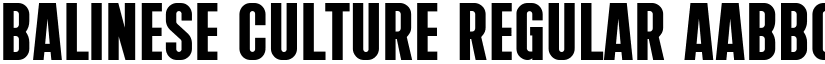 Balinese Culture Regular font