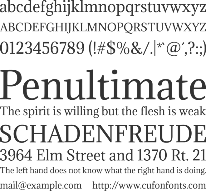 Adamina font preview