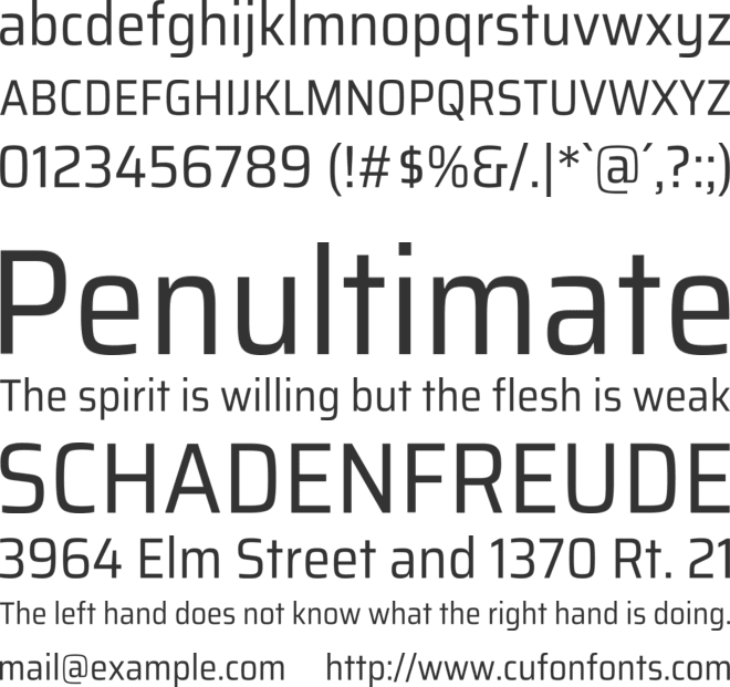 Saira SemiCondensed font preview