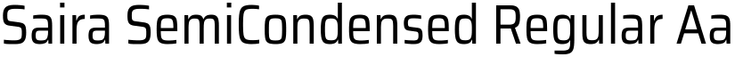 Saira SemiCondensed Regular font