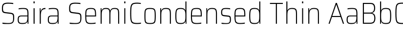 Saira SemiCondensed Thin font