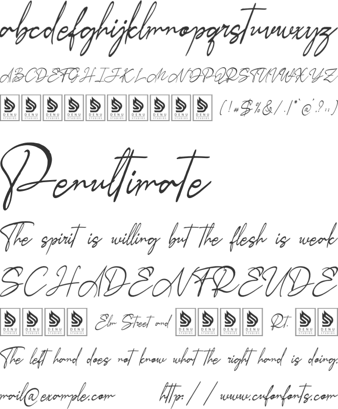 Bestway Signature font preview
