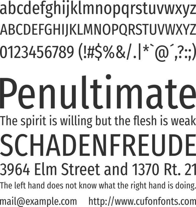 Fira Sans Extra Condensed font preview