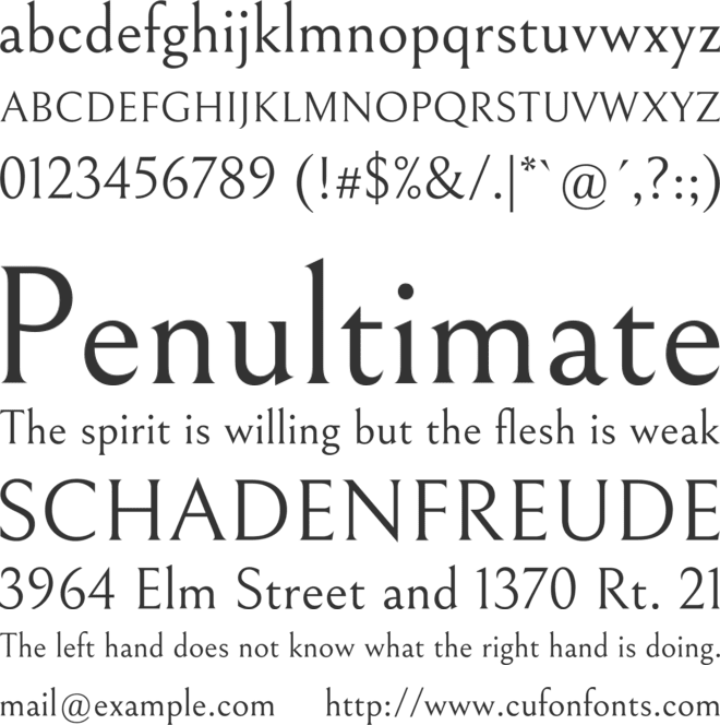 Bellefair font preview