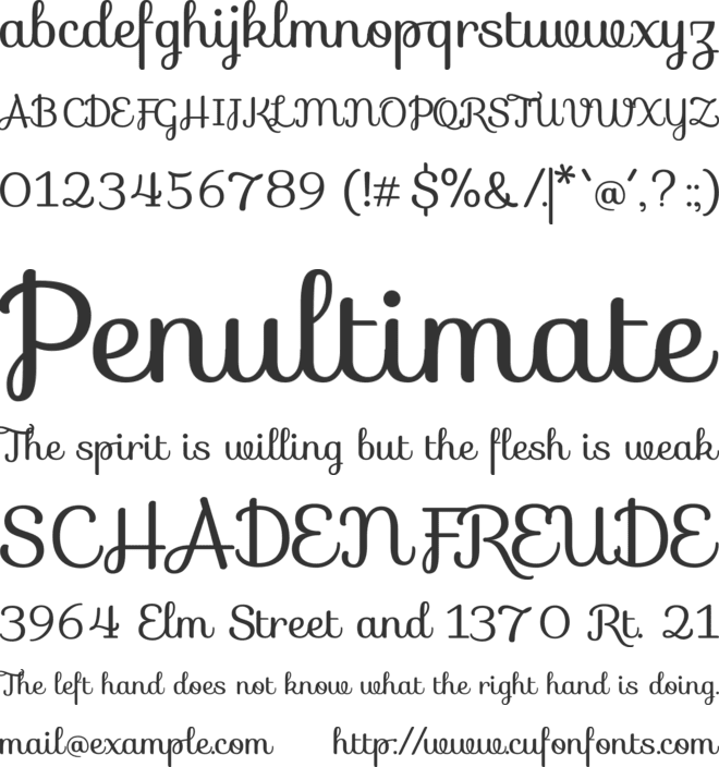 Sofia font preview