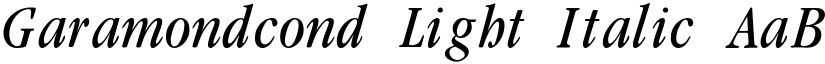 Garamondcond Light Italic font
