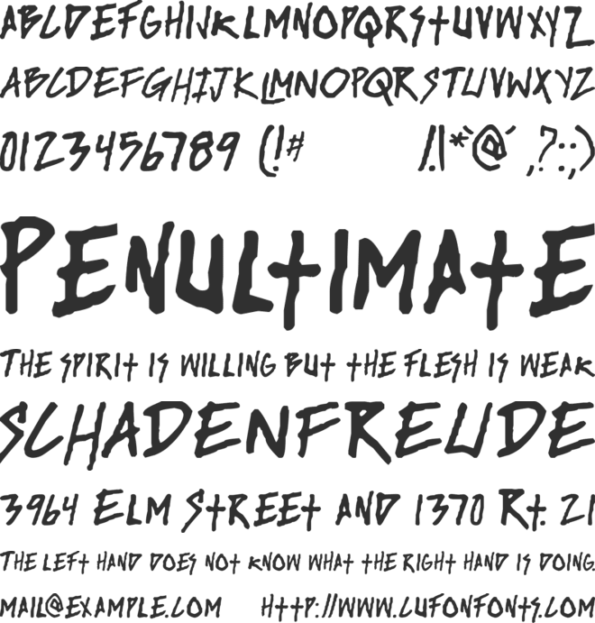 Rise Up font preview