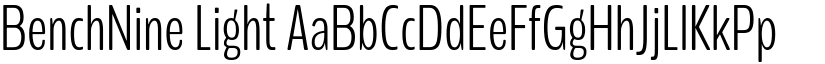 BenchNine Light font