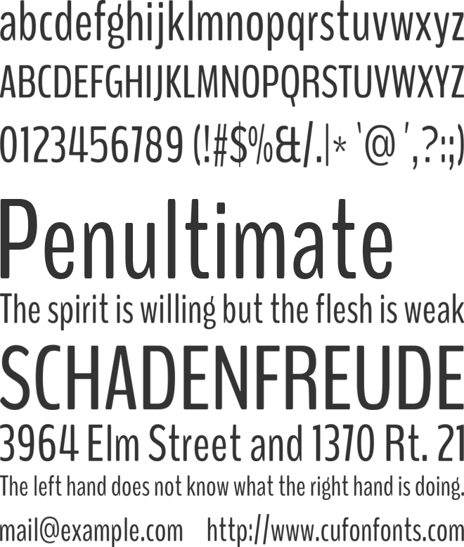 BenchNine font preview