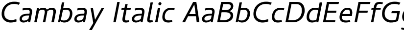 Cambay Italic font