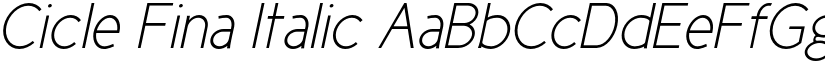 Cicle Fina Italic font