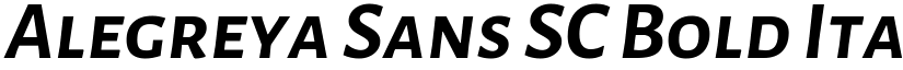 Alegreya Sans SC Bold Italic font