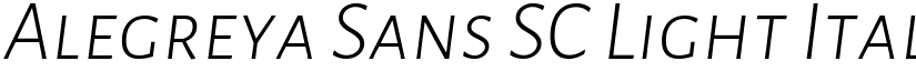 Alegreya Sans SC Light Italic font