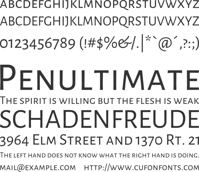 Alegreya Sans SC font preview
