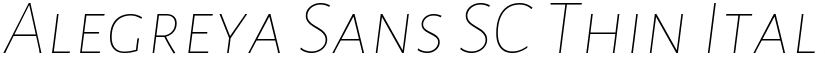 Alegreya Sans SC Thin Italic font