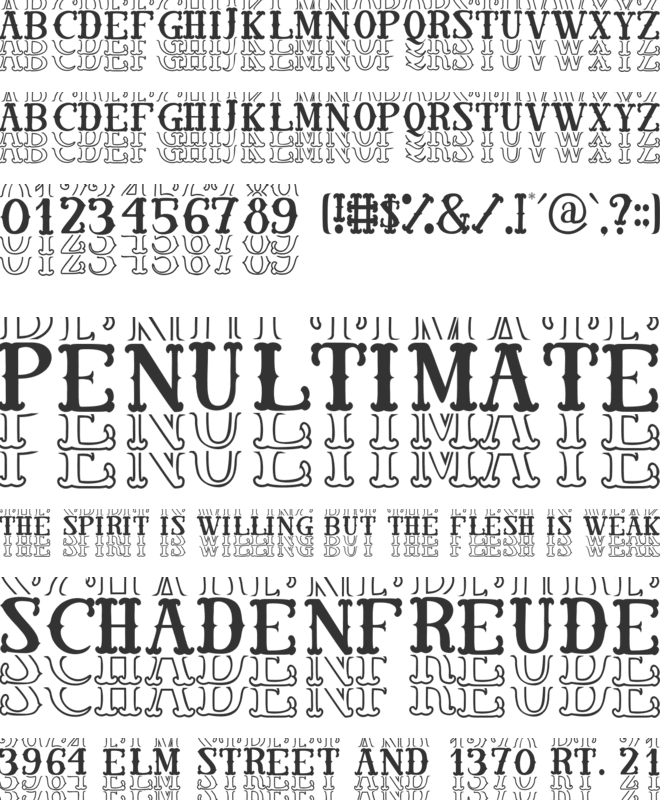 Vintage Stacked Personal font preview