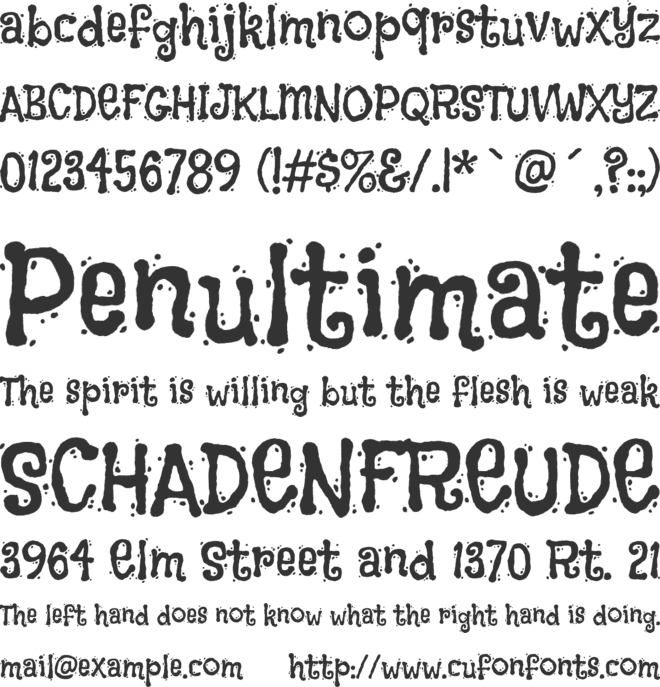 Flavors font preview