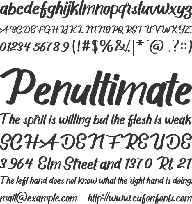 Chocolate Cake font preview