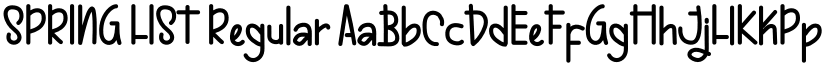 SPRING LIST Regular font