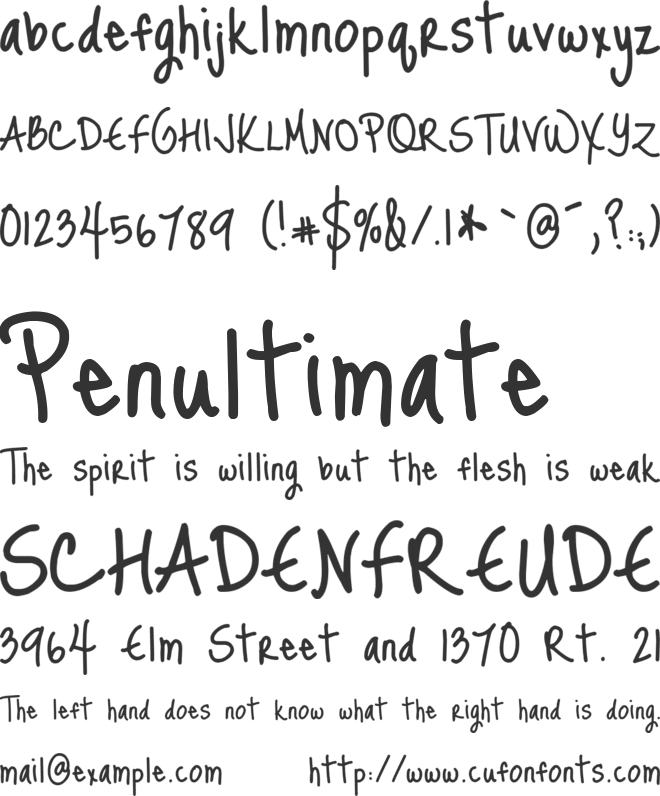 Just Me Again Down Here font preview