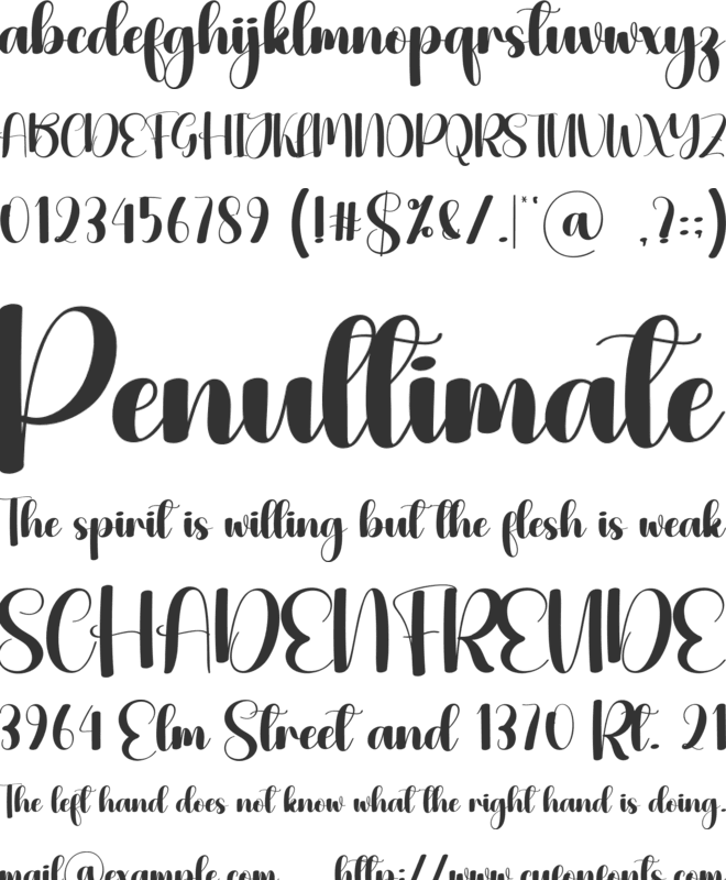 Yogaclass font preview