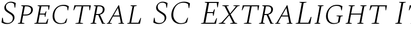 Spectral SC ExtraLight Italic font