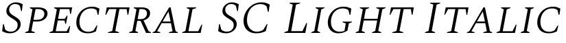 Spectral SC Light Italic font