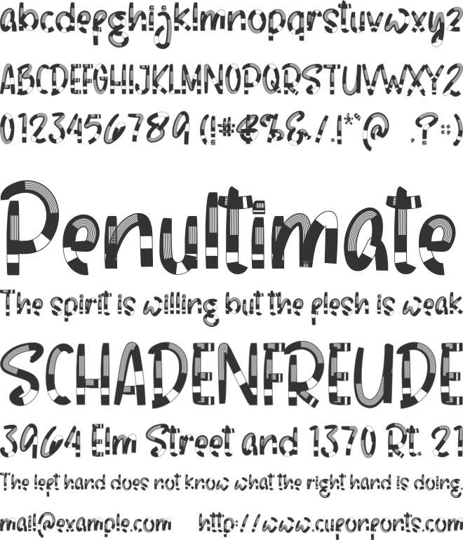 BLACK WHITE font preview