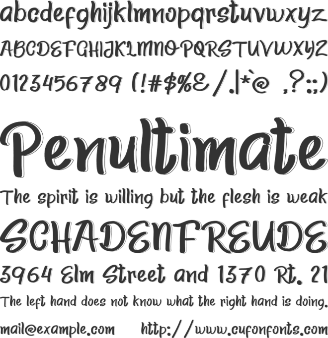 Cheerful December font preview