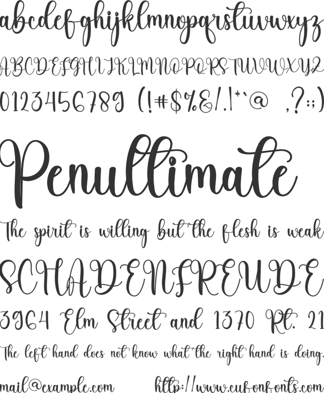 Mentions font preview