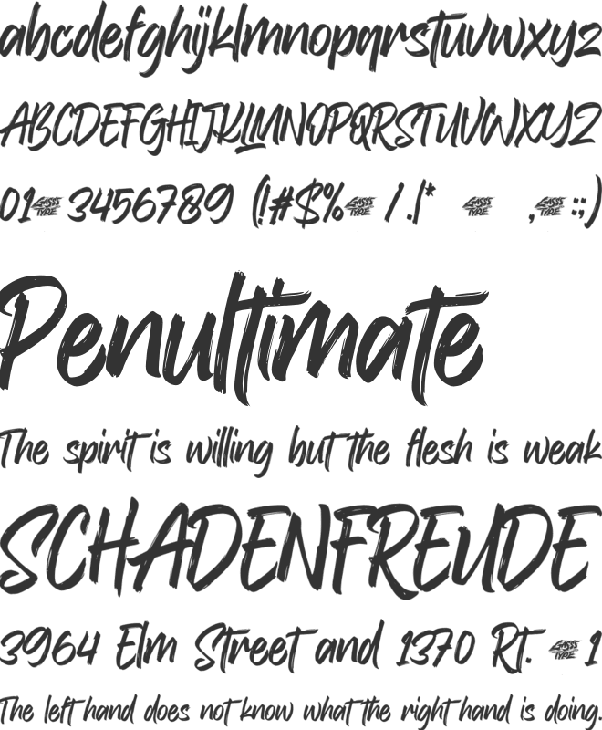 Grassland font preview