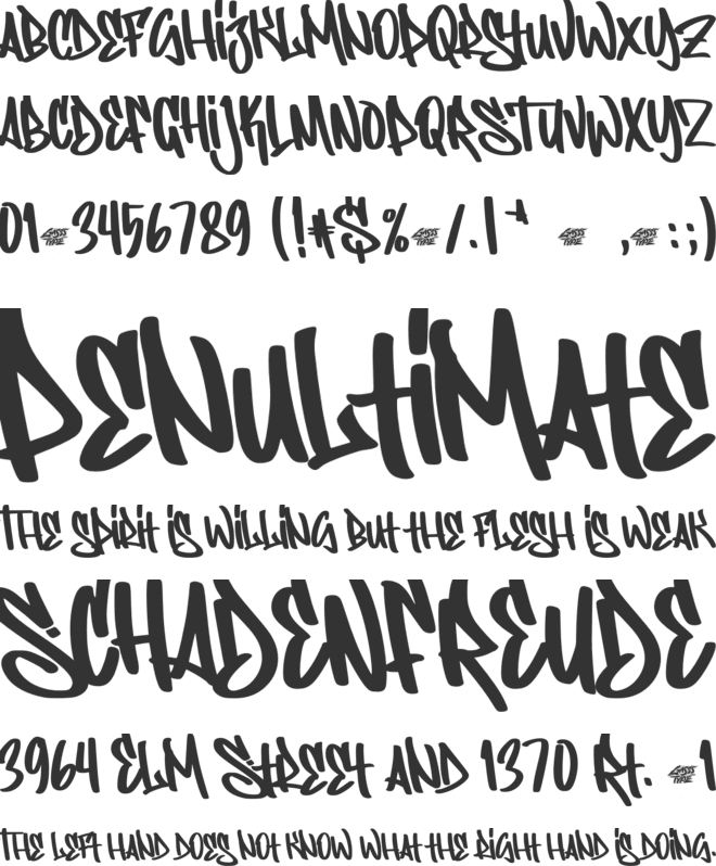 StreetLight Tags font preview